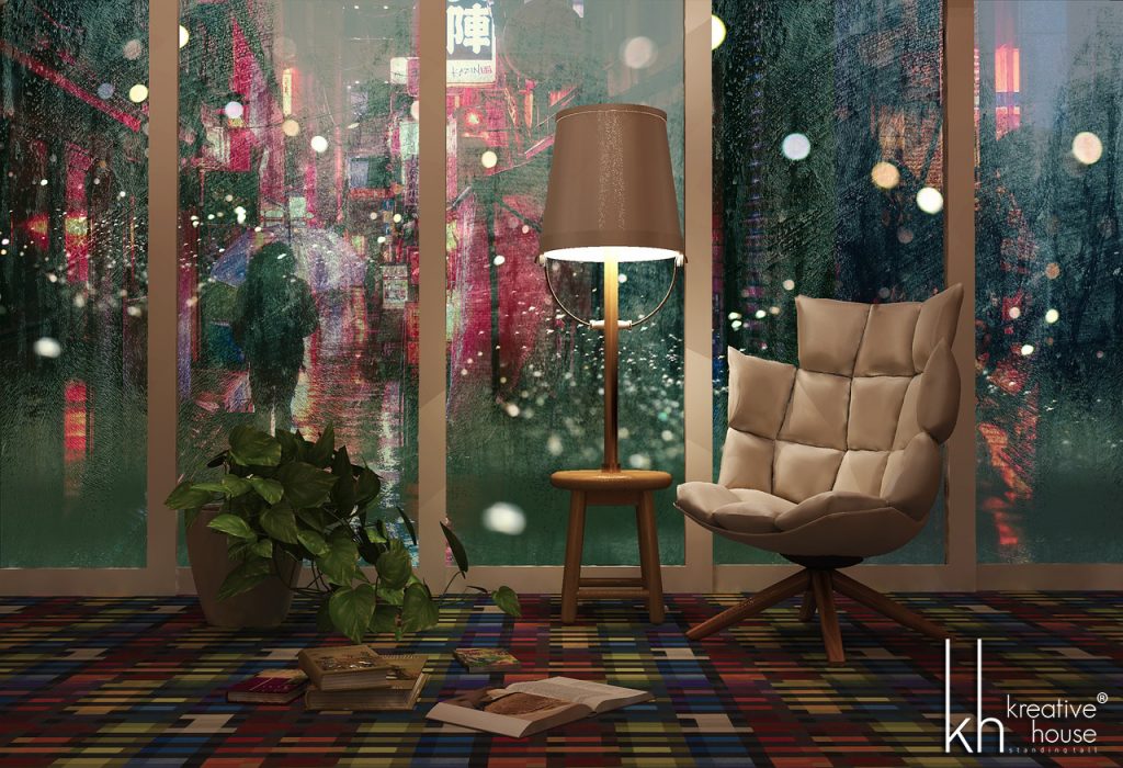 Stylish furniture ideas by architects - interior night rainy chair lamp carpet furniture