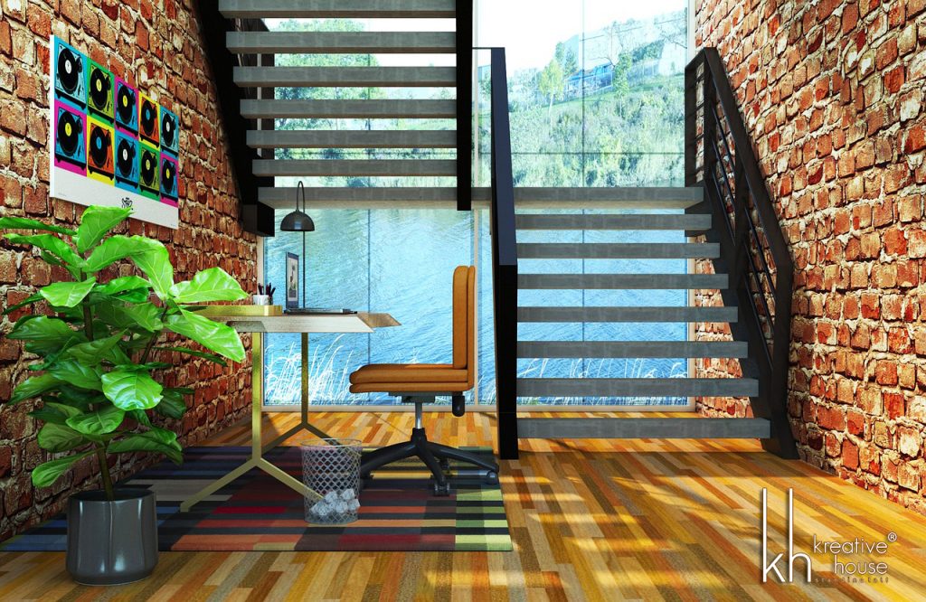 Interior wall decoration ideas for your home - interior window chair wall brick wood plant